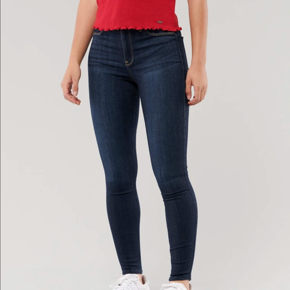 Hollister Dark Wash High-Rise Super Skinny Jeans